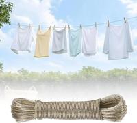 Tiusixsy Cuerda Tendedero 30m Núcleo de Acero para Exterior - Tender Ropa Jardín y Camping