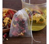 TIVAS Bolsas de té de Nailon Reutilizables para té Suelto, bolsitas de té vacías, Bolsas de té Desechables con Hilo, Filtro de Sellado curativo, Bolsas de Hierbas, 100 Uds.