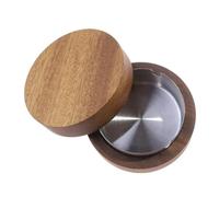 TIVAS Ceniceros de Madera con Tapa, cenicero Cubierto a Prueba de Viento con Revestimiento de Acero Inoxidable, cenicero Interior y Exterior para el hogar