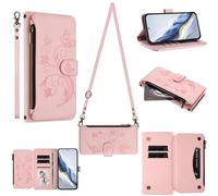 Tivenfezk Funda tipo cartera con cremallera para Oppo Realme C71 4G, piel sintética, con 6 ranuras para tarjetas, correa de muñeca, cordón para el hombro, soporte para dinero en efectivo