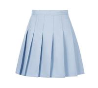 Tivifox Falda plisada para mujer y niñas, falda de tenis de cintura alta, falda escolar en A con shorts, uniforme escolar, falda atlética para golf con shorts, 2T-4XL, Azul claro, 8 Años