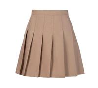 Tivifox Faldas de tenis plisadas para mujer y niña, falda acampanada de cintura alta, uniforme escolar, faldas atléticas de golf con pantalones cortos, 2T-4XL, Champán, M