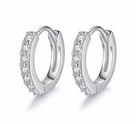 Tivleed Pendientes de aro de plata para mujer, aros pequeños de 12 mm, diseño elegante y ligero para bailes, fiestas, aniversarios o uso diario
