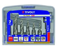 TIVOLY 10502970001 - Estuche FTH HEXA 6 brocas-machos avellanador HSS M3 M4 M5 M6 M8 M10 mango hexa 1/4’’+1 PP