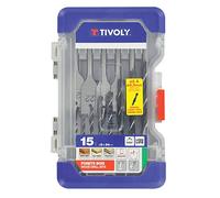 TIVOLY 10802470001 - Maletín Ranger T15, contiene brocas de madera de 3 puntas Ø2-2,5-3-4-5-6-7-8-10 mm, brocas planas Ø14-16-18-20-22-24 mm