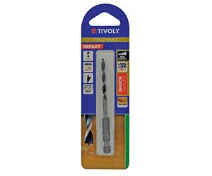 TIVOLY 10803720400 - Broca de madera de 3 puntas técnicas, cola hexagonal de 4 mm de diámetro
