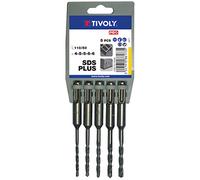 TIVOLY 10901070046 - Juego de 5 brocas SDS + simple pasador (110 mm)