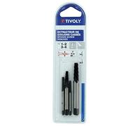 TIVOLY 11111021234 - Kit Extractor de clavos N°1-2-3-4. Para extraer tornillos rotos con la ayuda de un giramachos