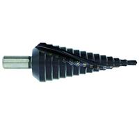 TIVOLY 11438720430 - Broca HSS TiAlN cónica escalonada con pasadores helicoidales, Negro