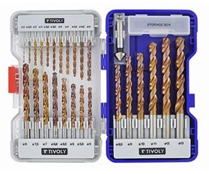 TIVOLY 11454170002 - Estuche BUMPER FURIUS 25 brocas metal HSS FUSIO Ø 2>9 mm x1/2 Ø 10>13x1+3,2+4,2+6,8+(Ø 3, 4, 5x2 pcs)+1 avellanadores Ø 15 mm