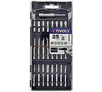 TIVOLY 11501570039 - Juego Largas Punta seguridad 25 Pcs anillo de color 1 PP /plano F. 4-6-8-10 L50 / TTX 20-25-27-30-40 L25 / TTX 8-10-15 L50 / 6PC. 4-5-6 L25 / 6PC. 2-2,5-3 L50 /Torqset 6-8-10 L50 /3wing 1-2-3 L50 (Envase de 25 pz.)