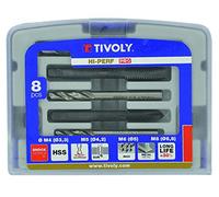 Tivoly 11900170033 TF4 - Juego de machos de roscar (4 unidades, DIN 352, M4 a M10 y 4 brocas metálicas HSS)
