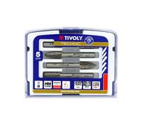 TIVOLY - Caja de 5 Fresas de Limas para Metales Ø8 mm - Vástago Cilíndrico Ø6 mm - Cabeza de Carburo de Tungsteno - Dentado Rompevirutas