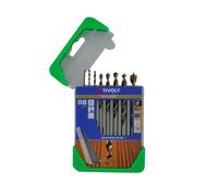 TIVOLY - Caja de Brocas para Madera HSS de Alto Rendimiento - Para Perforacion de Madera - 8 Brocas Graduadas de Bronce Ø 2-3-4-5-6-7-8-10 mm