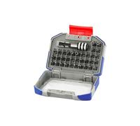 TIVOLY - Caja de Puntas + Portapuntas Magnético - 34 Puntas Especiales para Tornillos de Seguridad con Vástago Hexagonal 6,35 mm