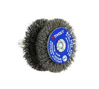 TIVOLY - Cepillo Metálico de Acero Corrugado para Perforadora - Para Decapar Rejas & Tubos de Metal Ø10-20 mm - Fijación Antirotación