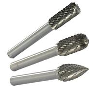 TIVOLY - Estuche de 3 fresas de carburo de Ø8 mm - Fresado de los metales más resistentes - Cola cilíndrica Ø6 mm para amoladora recta