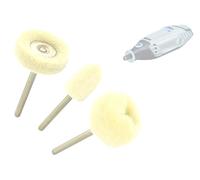 TIVOLY - Juego de 3 pinceles de fieltro multiformas - Pulido de madera y metal - Sujeción: cola cilíndrica Ø3,2 mm - Para DREMEL/PROXXON y otras máquinas multifunción