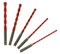 TIVOLY - Juego de brocas 2 en 1 para hormigón/azulejos de alto rendimiento Ø5-6-8-10-12 mm - Taladrado de azulejos - loza, hormigón vibratorio y piedra - Cola SDS+ para taladro