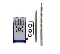 TIVOLY - Kit de Ensamblaje "Invisible" - Guía de Perforación ángulo de 15° + Broca Escalonada Ø 9,5 mm + Punta de Atornillado PZ2 + 3 Cañones de Perforación Ø 6-8-10 mm + Tope + Llave Allen