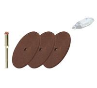 TIVOLY - Lote de 3 discos de resina de 32 mm de diámetro y conductor, tronzado, corte y corte de plástico y metal. Sujeción: cola cilíndrica Ø3,2 mm para DREMEL/PROXXON
