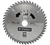 Tivoly XT50514004449 - Hoja de sierra circular (diámetro 216 x 30 mm x Z: 48 dientes de carburo, corte acabado, para madera dura, laminado, parquet