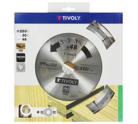 Tivoly XT50514004451 - Hoja de sierra circular (diámetro 250 x 30 mm x Z: 48 dientes de carburo, corte acabado, para madera dura, laminado, parquet