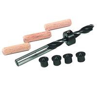 Tivoly XT60632000434 - Juego de montaje de 8 mm de diámetro, 1 broca, 1 tope de profundidad, 4 centradores, 16 destornilladores de madera (diámetro 8 x 40 mm), color gris