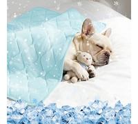 Tivray Manta Refrescante para Perros Q-MAX > 0,4, Manta Ligero Lavable para Mascotas, Multitamaño Autorrefrigerante para Gatos, Cama de Verano para Personas Calurosas, 60 × 90 cm, M, Azul