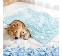 Tivray Manta Refrescante para Perros Q-MAX > 0,4, Manta Ligero Lavable para Mascotas, Multitamaño Autorrefrigerante para Gatos, Cama de Verano para Personas Calurosas, 75 × 100 cm, L, Azul