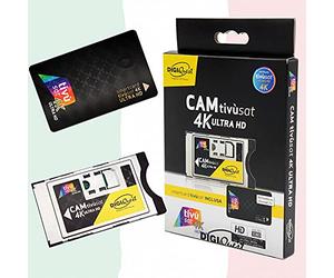 TIVU' SAT EasyMouse 4K Ultra HD SmartCam y tarjeta, color negro, incluye TiVuSat 4K UHD, canales italianos HD/4K a través de satélite Eutelsat HotBird 13.0° East