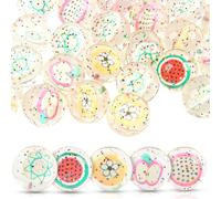 TIVUNORON 30PCS Pelota Saltarina para Niños, Fruta Bouncy Balls, Mini Juguetes Pelotas Saltarinas, Goma Bolas Rebotadoras, Bolsa de Regalo para Fiesta de Cumpleaños, Relleno Piñata, Patrón Aleatorio