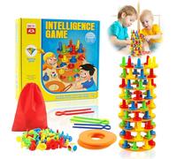 TIVUNORON Juego de Mesa de Habilidades de Equilibrio, Juego de Apilamiento de Torres, Juego de Equilibrio Habilidades Motor Fina, Juegos de Fiesta en Familia para 2 o Más, para Niños Niñas de 3 +