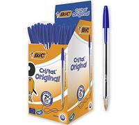 tiwiw BIC Cristal originele balpen - Pack Van 50 pennen - Medium Point (1,0 mm) - blauwe INKT