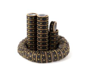 Tiwoca Decoración para cumpleaños número 18 - serpentinas negras y doradas en aspecto elegante número 18 - elegante decoración de cumpleaños y elegantes ideas de regalo para niños y niñas