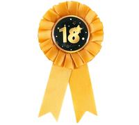 Tiwoca regalo para el 18 cumpleaños - Insignia negra y dorada de aspecto elegante con número „18“ - Decoraciones originales y divertidas, ideales como regalo para chico y chica