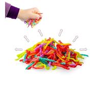 Tiwoca Squirmy Worms - Gusanos de goma expandibles para niños - Squishy Fidget Toy para aliviar el estrés - Juguete sensorial con divertidos efectos de movimiento para niños y niñas