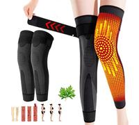 Tiworld Rodillera térmica a base de hierbas con radiofrecuencia, rodillera autocalentable de acupresión con turmalina artemisa, rodilleras autocalentables for mujeres y hombres ( Color : negro , Size