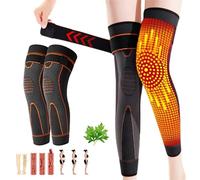 Tiworld Rodillera térmica a base de hierbas con radiofrecuencia, rodillera autocalentable de acupresión con turmalina artemisa, rodilleras autocalentables for mujeres y hombres ( Color : Orange , Size