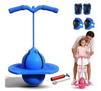 tiwuuyo Pogo Pelota de salto para niños y adultos, pelota de salto con barra y rodilleras gratis, pelota de equilibrio al aire libre, barra de salto antideslizante hasta 300 kg, juguete de fitness, a