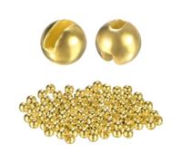 TIXIPEM Cuentas de tungsteno de 3,5 mm de diámetro para atar moscas [150 piezas] - Bola de cabeza ranurada para aparejos de manualidades y pesca - [#10-12 - Tono dorado] Se hunde más profundo y rápido