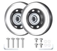 TIXIPEM Ruedas De Repuesto para Maletas [2 Unidades] - 60 X 17 Mm Ruedas De Scooter De Goma Kit De Reparación con Cojinetes ABEC-7 Y Ejes De 6 Mm para Carros - [Negro Translúcido]