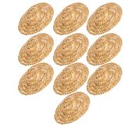 Tixiyu 10pcs Mini Sombreros de Paja para Muñecas Capas de Césped Tejidas a Mano Accesorios de Artesanía de Bricolaje sin Terminar con Paja Ecológica para la Decoración de Bodas de
