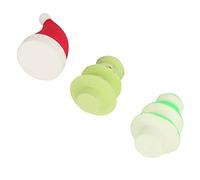 Tixiyu 3pcs Maquillaje de Navidad Esponja Belleza Licuadora Esponja Cosmética Alta Elasticidad Suave Poliuretano Hidrofílico con Lindo Diseño de árbol de Sombreros para la Base de