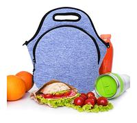 Tixiyu Bolsa deportiva de neopreno aislante con correa de hombro para pícnics al aire libre, viajes, trabajo, lonchera duradera, gris claro/rosa, 11.42 x 11.42 x 5.91 pulgadas, picnics/actividades al