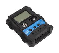 Tixiyu Controlador de Carga Solar Automático de 12 V y 24 V con Pantalla LCD y Salida USB Dual | Monitoreo de Paneles Fotovoltaicos (30A)