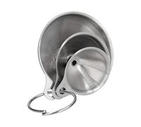 Tixiyu Dispensador de Líquido Integrado, Embudos de Acero Inoxidable para Sal, Pimienta, Hierbas, Transferencia y Almacenamiento, Juego de Embudos de Cocina de 3 uds.