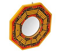 Tixiyu Espejo Bagua de Cultura China Feng Shui, Regalo de Decoración de Pared de Metal y Madera de Larga Duración, Feng Shui