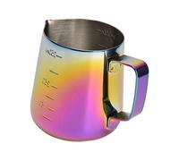 Tixiyu Exquisita Taza Tipo Guirnalda de Acero Inoxidable con Escamas, Jarra de café Colorida para Baristas Profesionales, Jarra de café con Leche de 350 Ml con Asas Redondeadas para un Dibujo Suave,