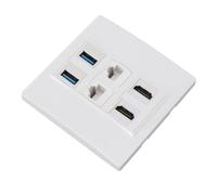 Tixiyu Interfaz Multimedia HD, Placa de Pared Combinada USB3.0 para una Velocidad de Transferencia Más Rápida, Adecuado para Ordenadores y Televisores